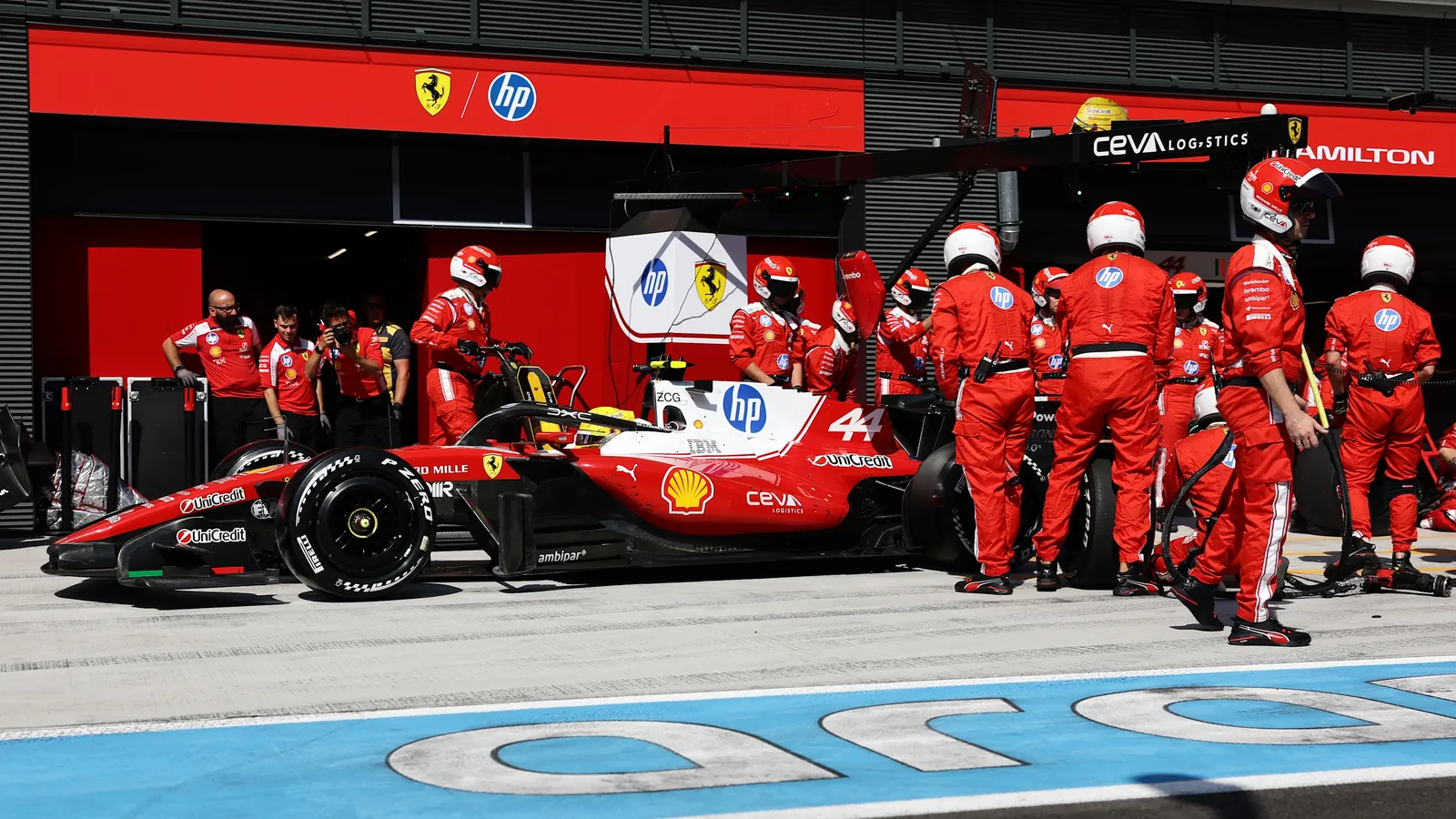 BUDAPEST, HUNGARY - JULY 26: Lewis Hamilton of Great Britain driving the (44) Scuderia Ferrari