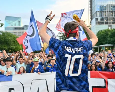 France fans gather in Dallas on the eve of their World Cup semi-final against Spain