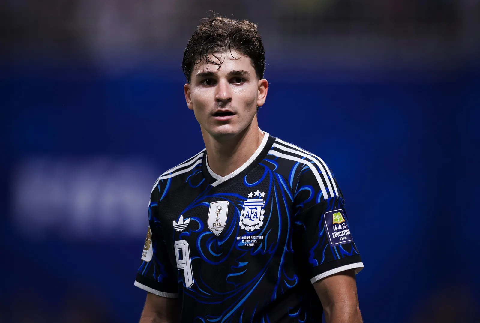 Julian Alvarez of Argentina looks on during the FIFA World
